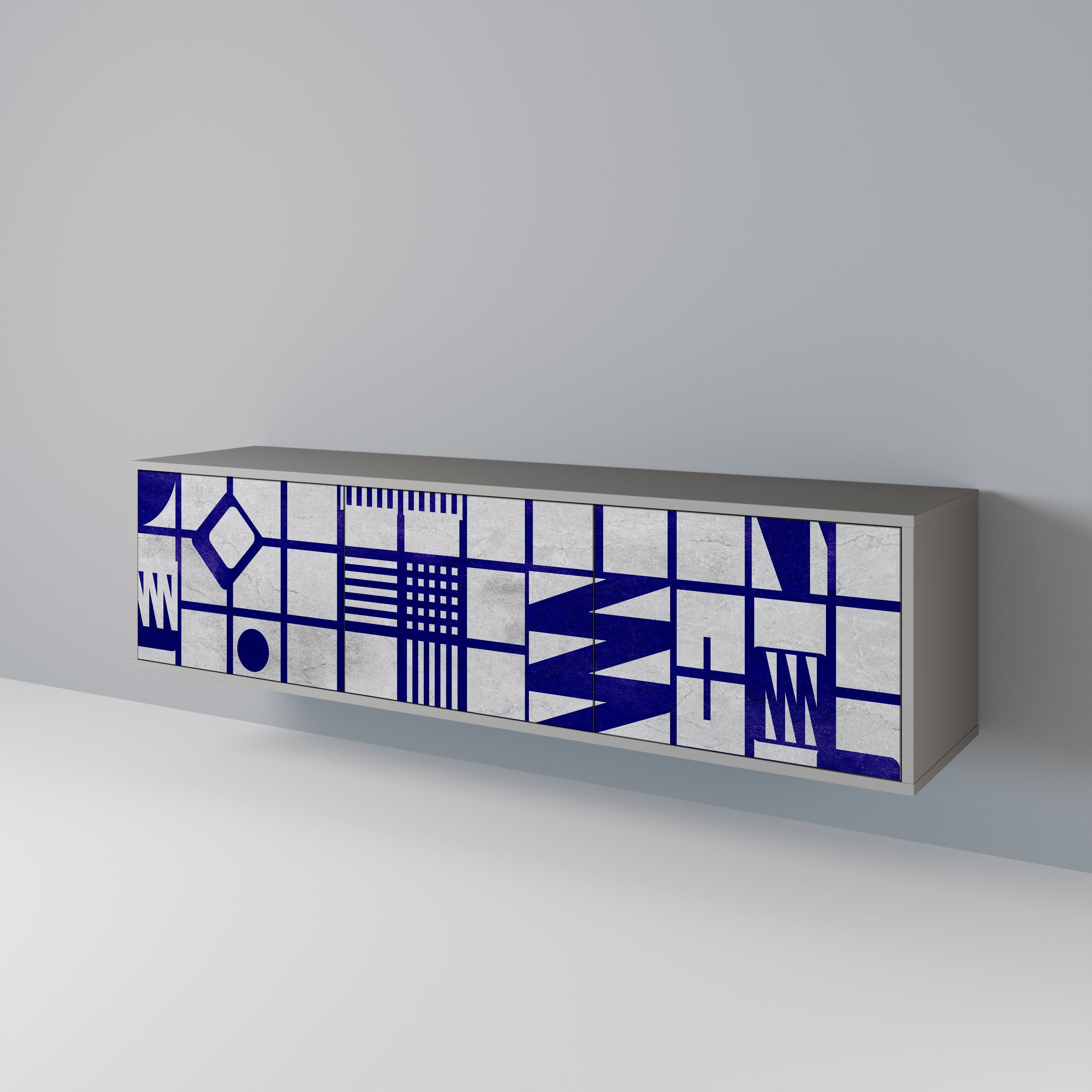 THE RIGHT PLACES Móvel de TV com 3 Portas em Acabamento Cinzento