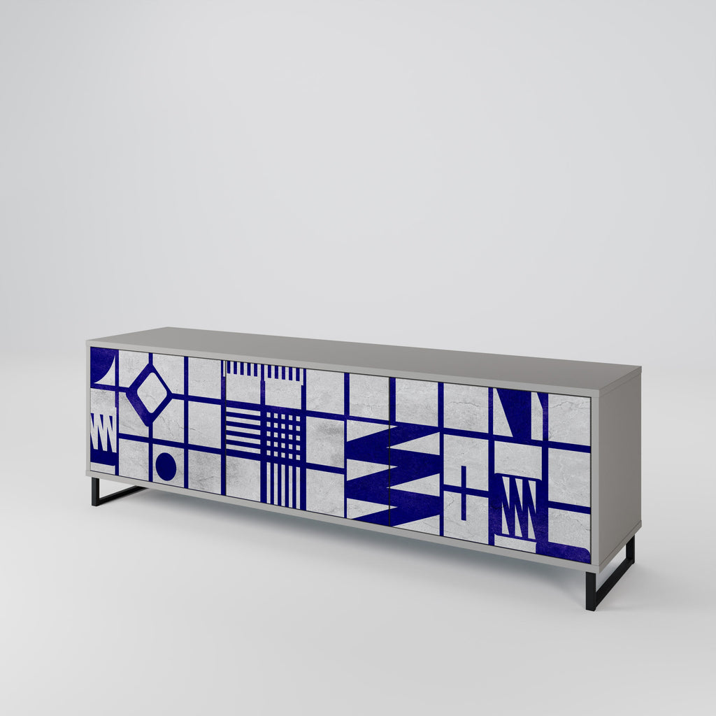 THE RIGHT PLACES Móvel de TV com 3 Portas em Acabamento Cinzento