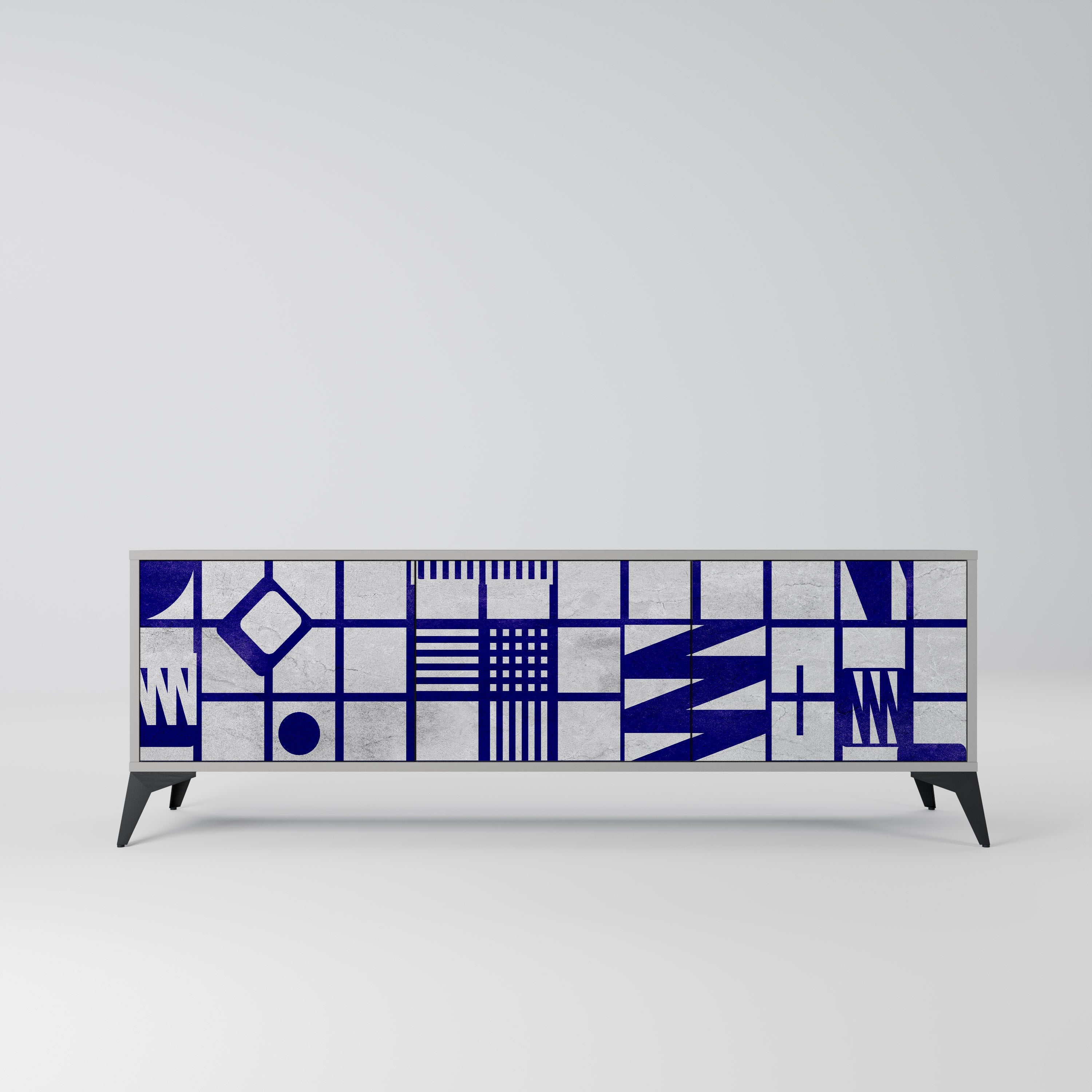 THE RIGHT PLACES Móvel de TV com 3 Portas em Acabamento Cinzento