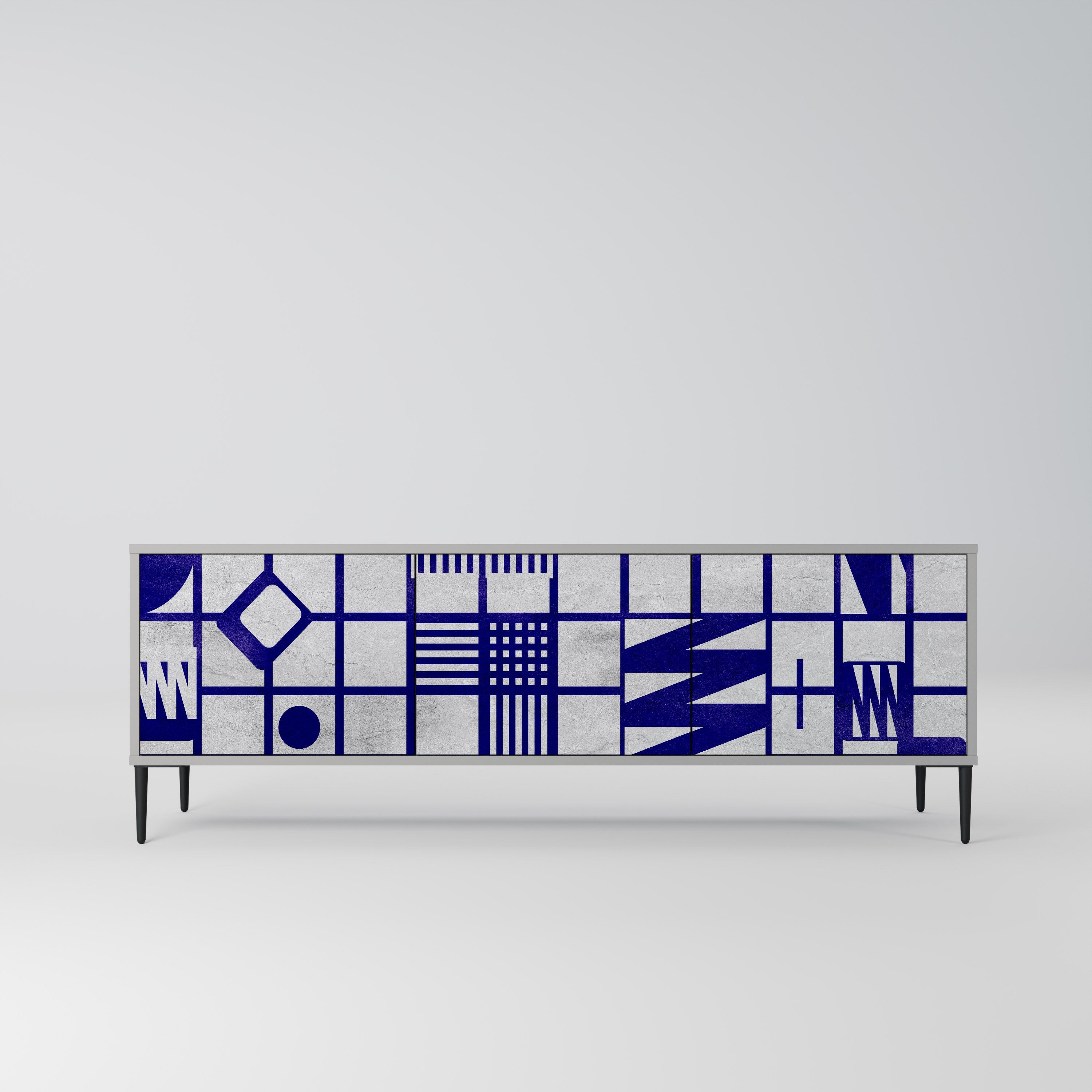 THE RIGHT PLACES Móvel de TV com 3 Portas em Acabamento Cinzento