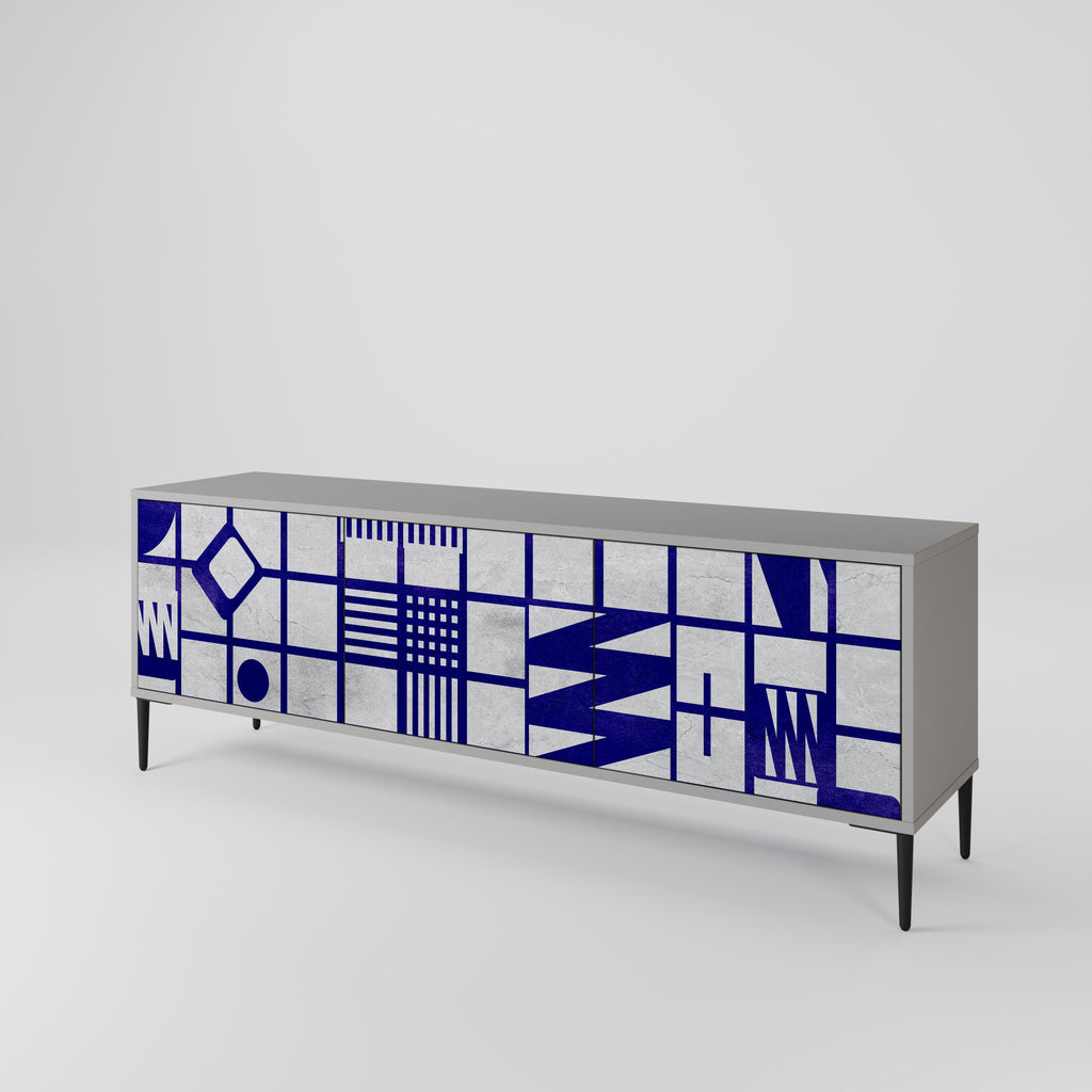 THE RIGHT PLACES Móvel de TV com 3 Portas em Acabamento Cinzento