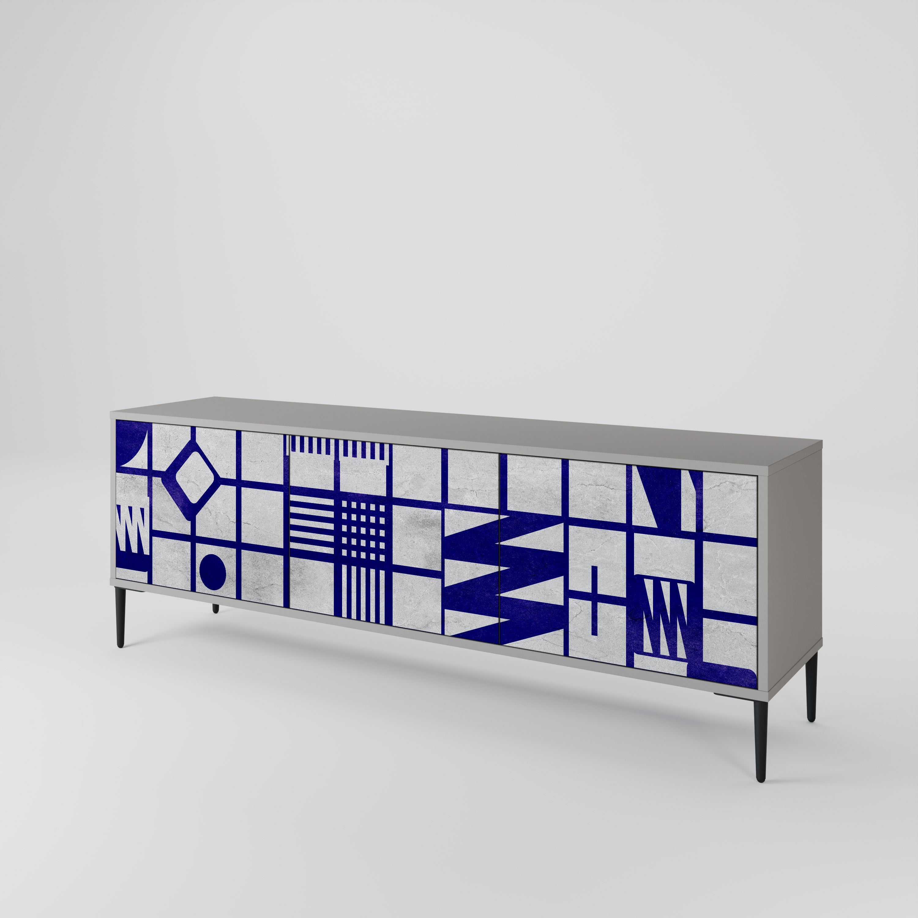 THE RIGHT PLACES Móvel de TV com 3 Portas em Acabamento Cinzento