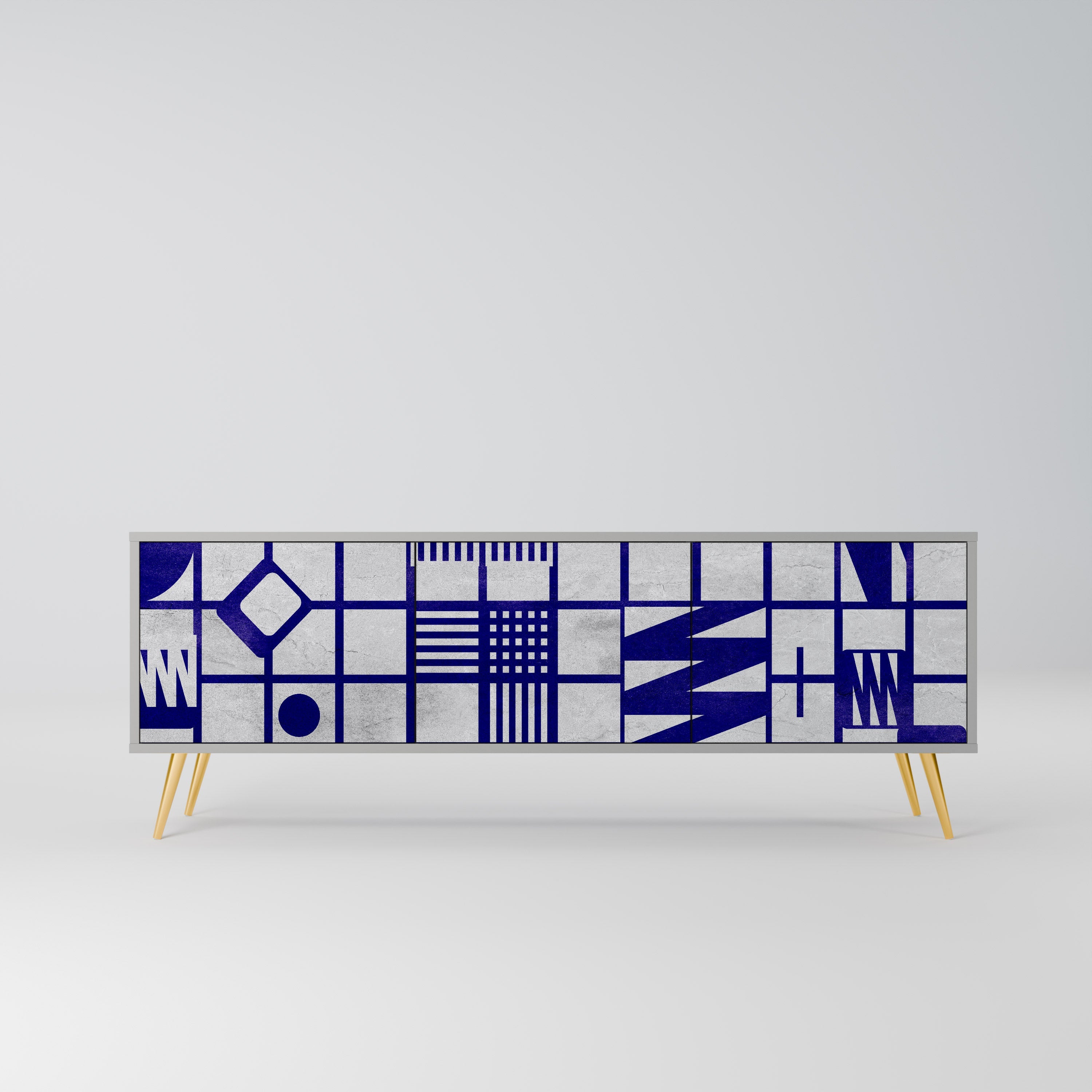 THE RIGHT PLACES Móvel de TV com 3 Portas em Acabamento Cinzento