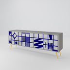 THE RIGHT PLACES Móvel de TV com 3 Portas em Acabamento Cinzento