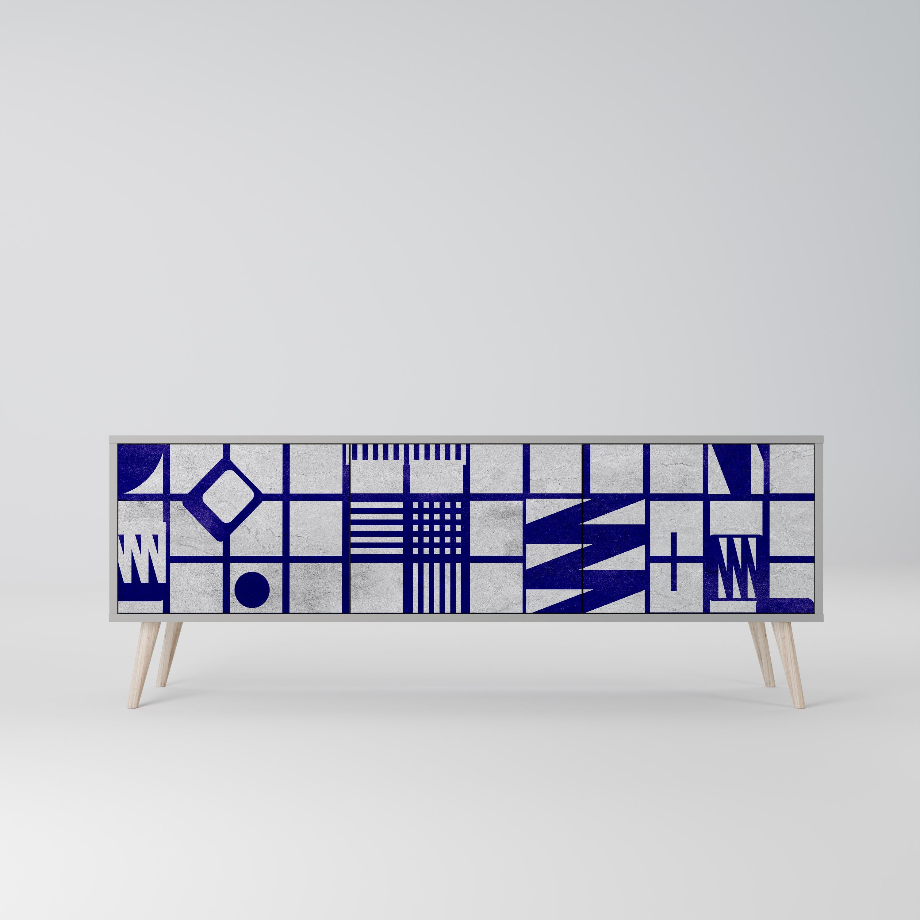 THE RIGHT PLACES Móvel de TV com 3 Portas em Acabamento Cinzento