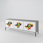 FUTURE SIGN Móvel de TV com 3 Portas em Acabamento Cinzento