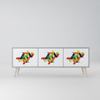 FUTURE SIGN Móvel de TV com 3 Portas em Acabamento Cinzento