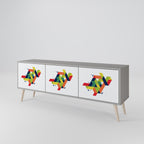 FUTURE SIGN Móvel de TV com 3 Portas em Acabamento Cinzento