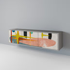 INTERSTELLAR VIBES 3-Door TV Stand in Grey Finish