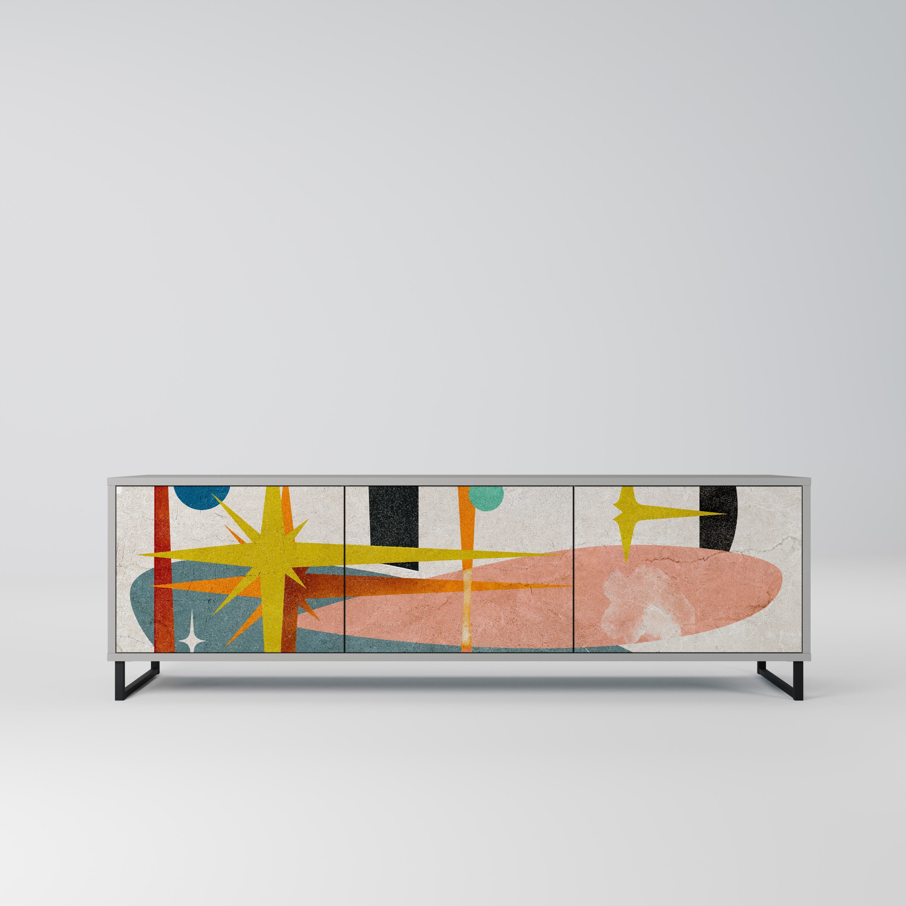 INTERSTELLAR VIBES Móvel de TV com 3 Portas em Acabamento Cinzento