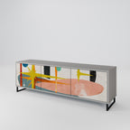 INTERSTELLAR VIBES 3-Door TV Stand in Grey Finish