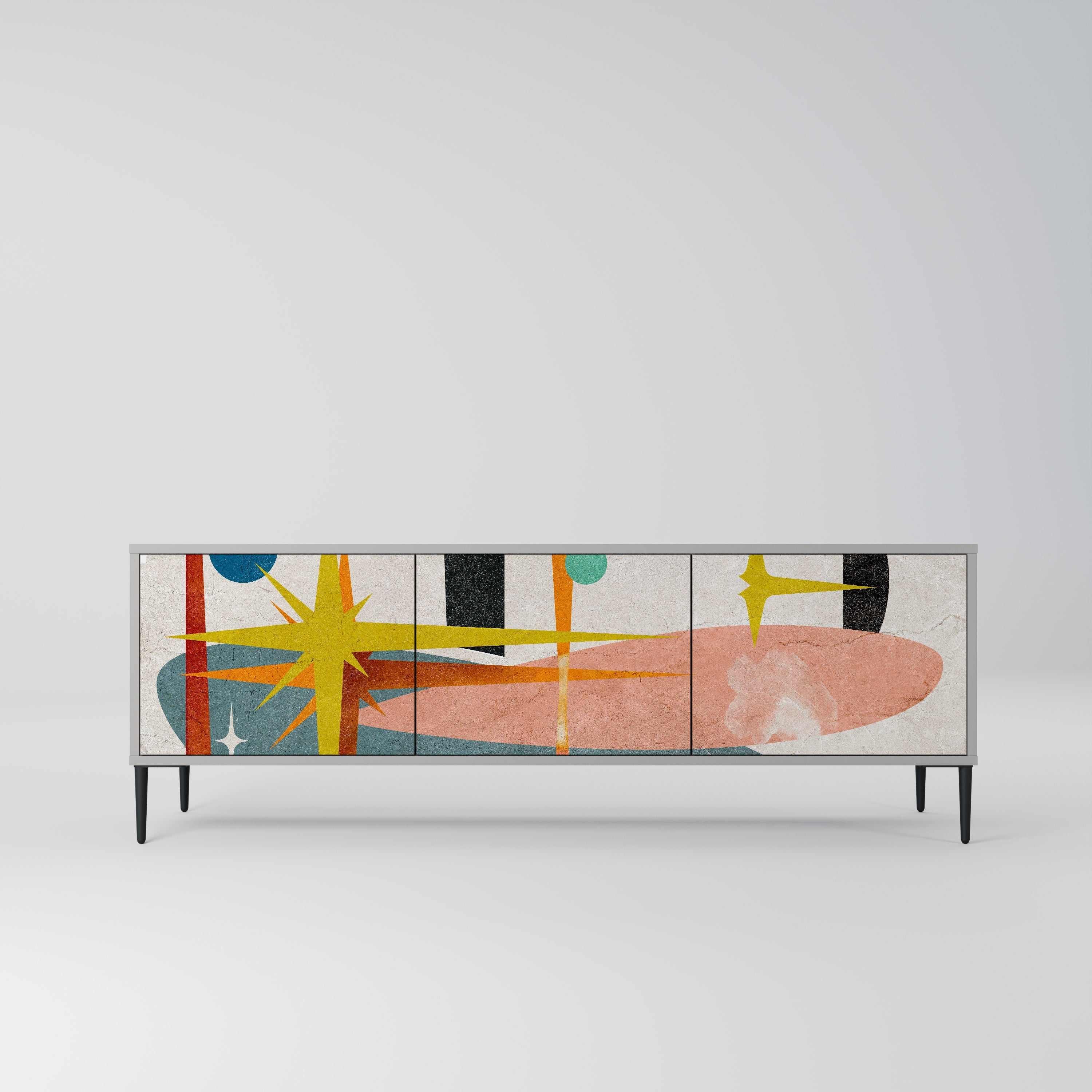 INTERSTELLAR VIBES Móvel de TV com 3 Portas em Acabamento Cinzento