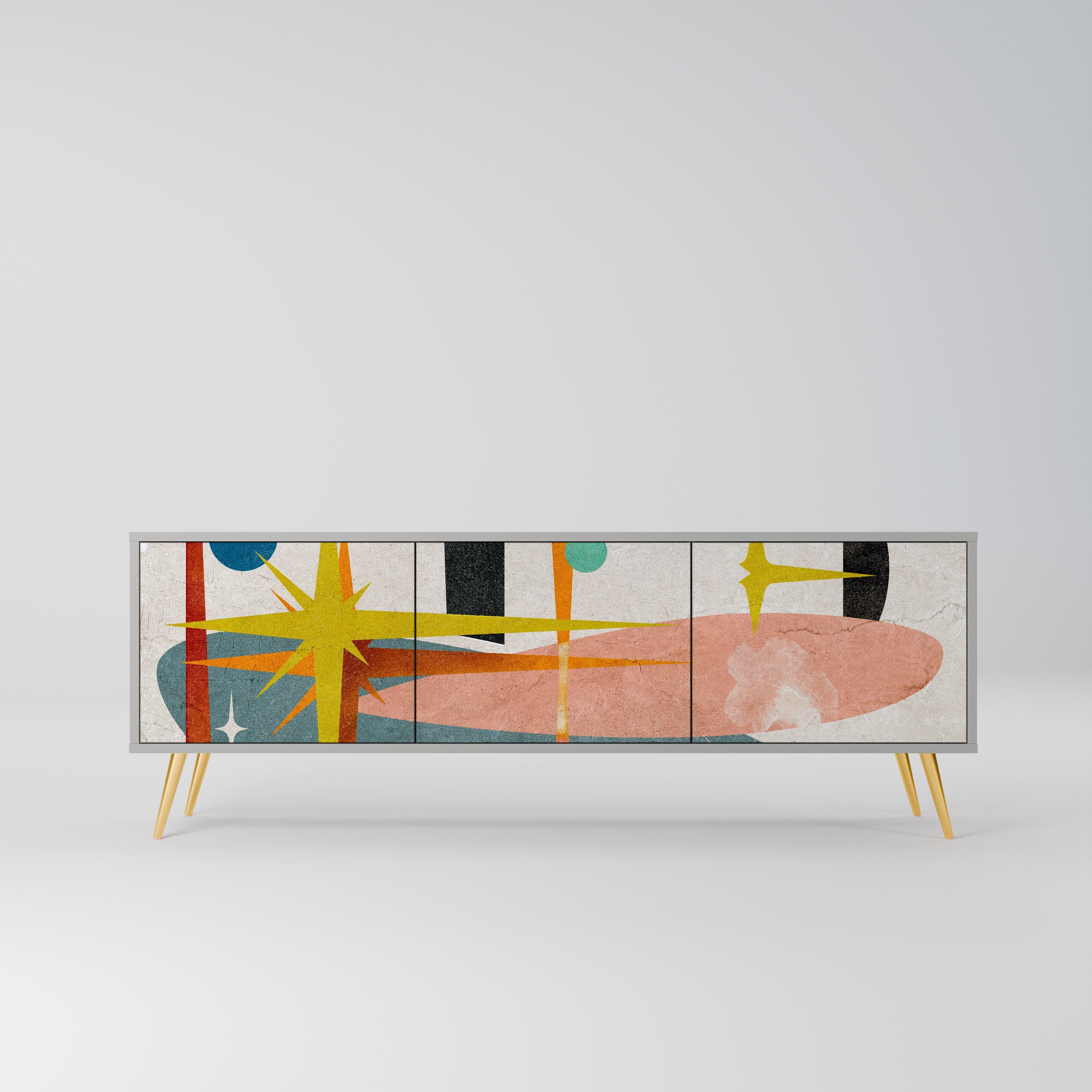 INTERSTELLAR VIBES Móvel de TV com 3 Portas em Acabamento Cinzento