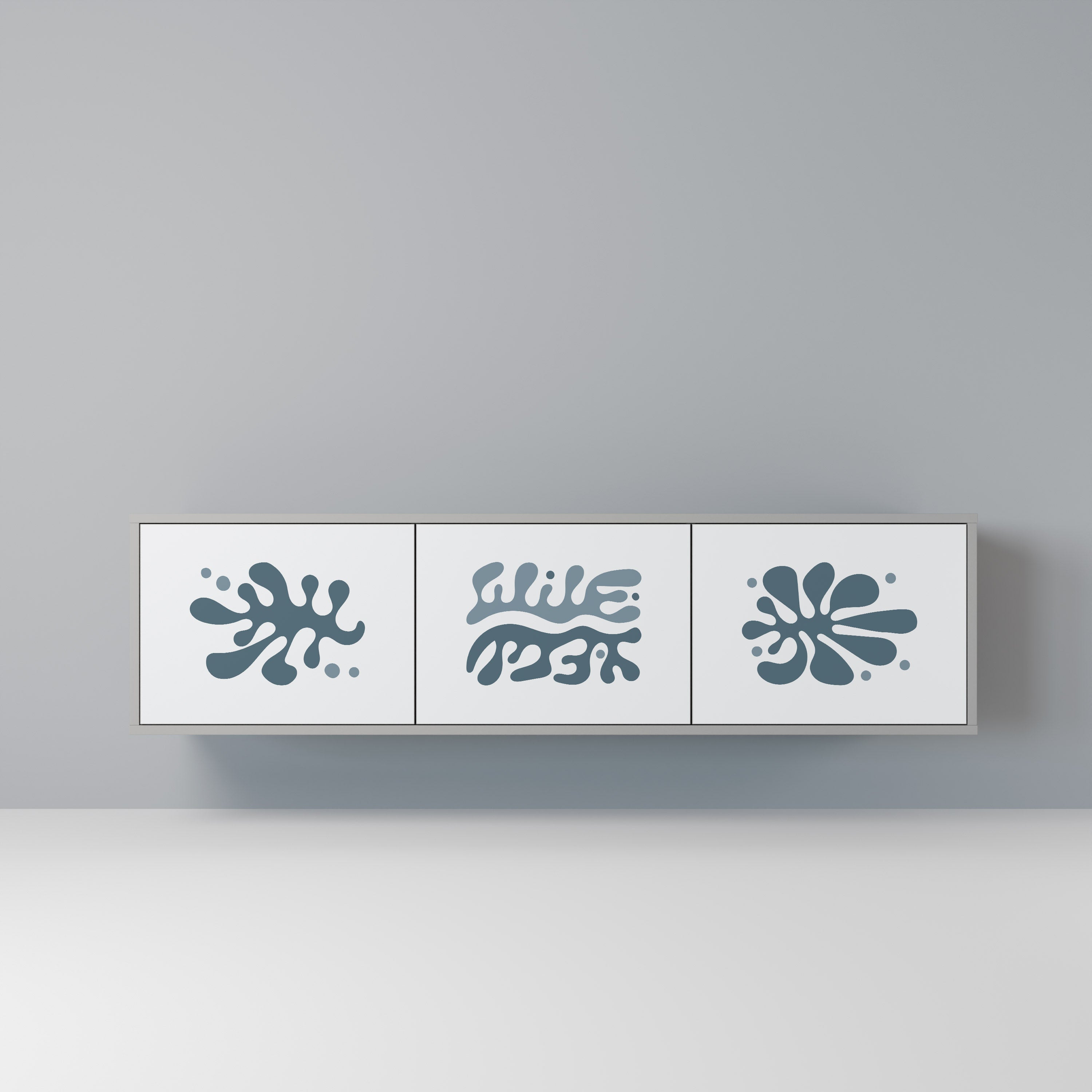 WONDERLAND VEGETATION Móvel de TV com 3 Portas em Acabamento Cinzento