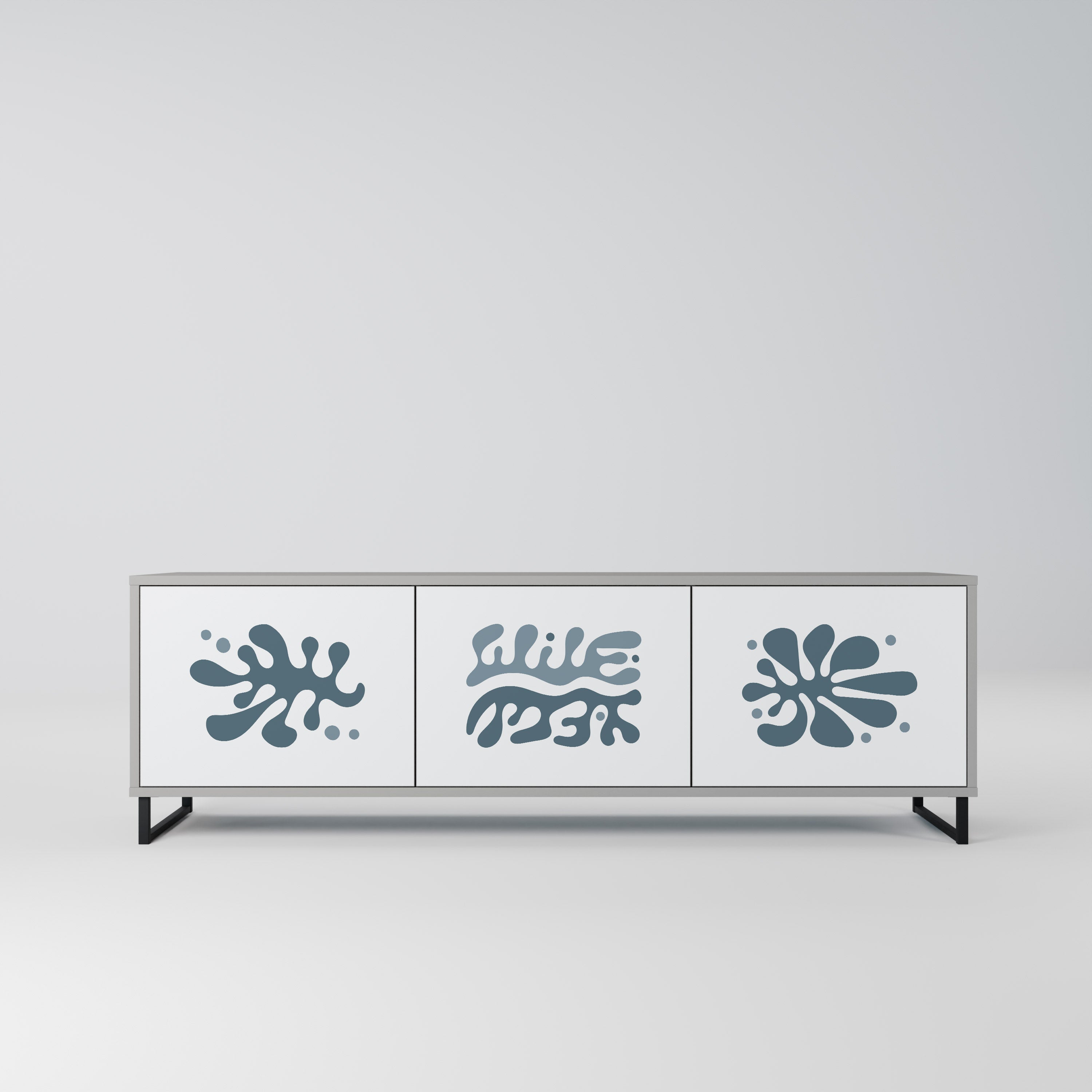 WONDERLAND VEGETATION Móvel de TV com 3 Portas em Acabamento Cinzento