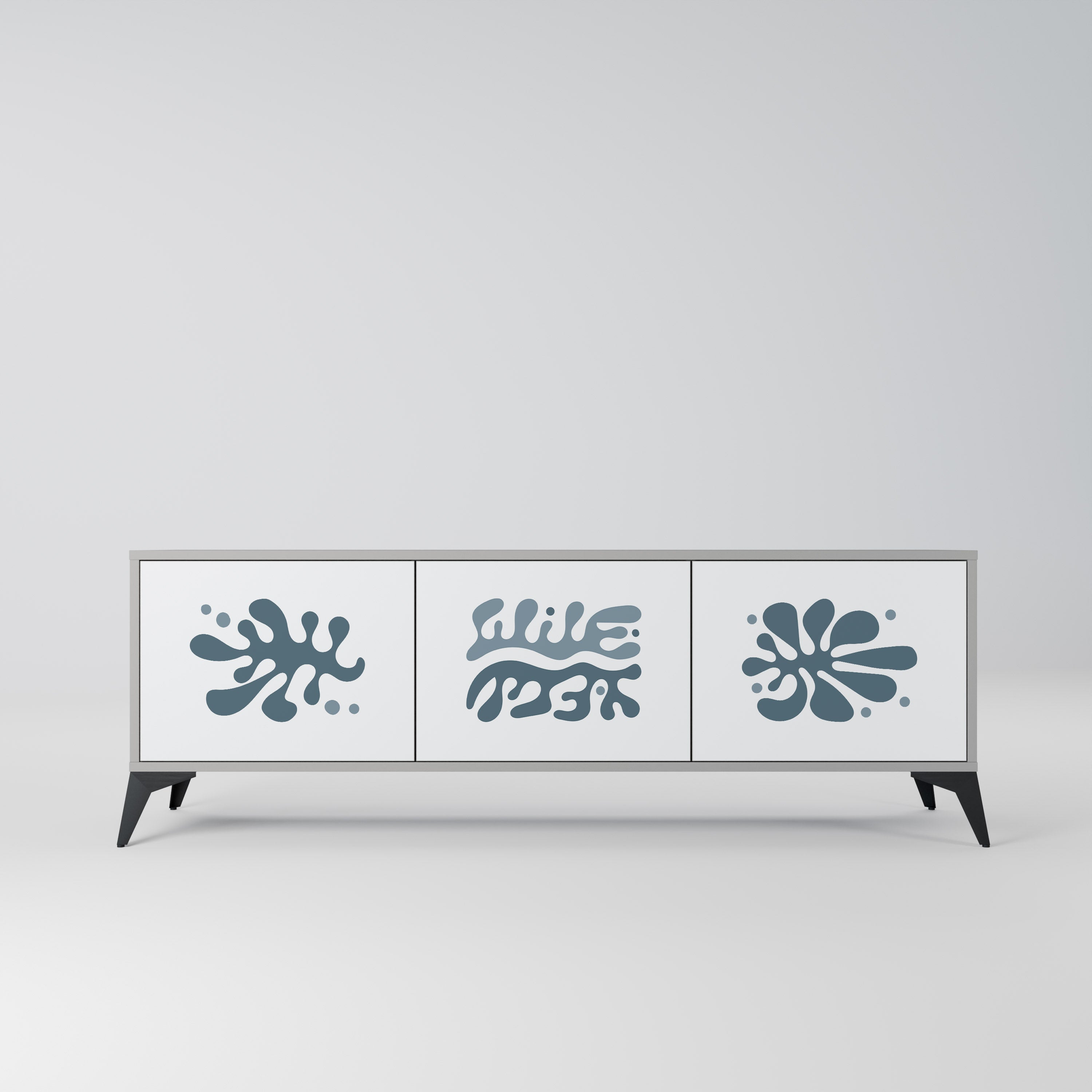 WONDERLAND VEGETATION Móvel de TV com 3 Portas em Acabamento Cinzento