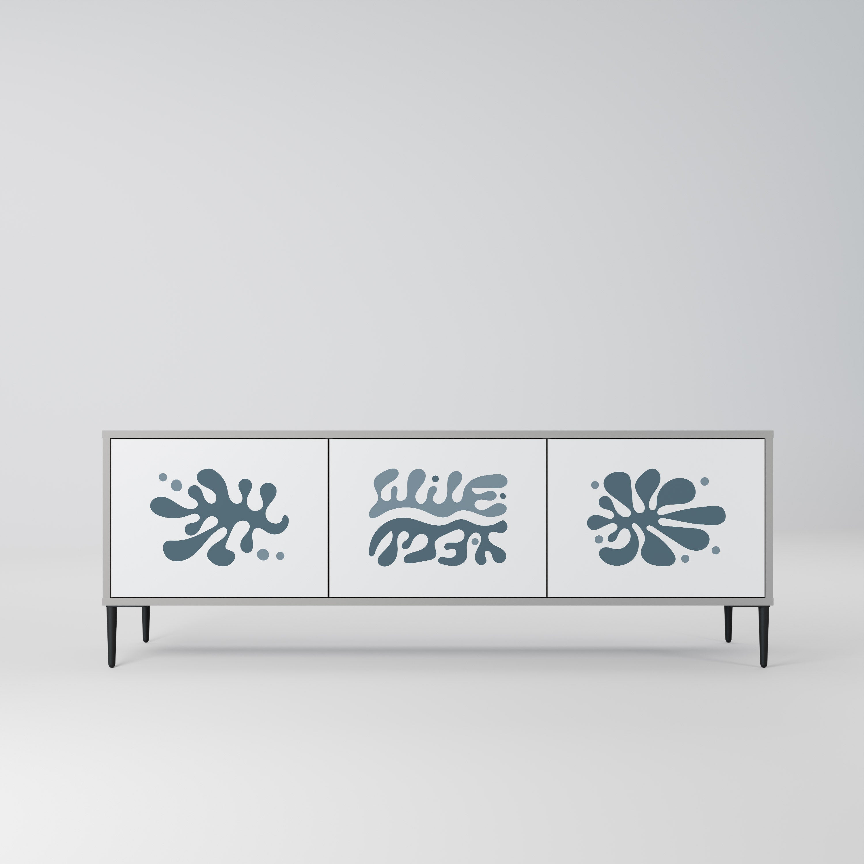 WONDERLAND VEGETATION Móvel de TV com 3 Portas em Acabamento Cinzento