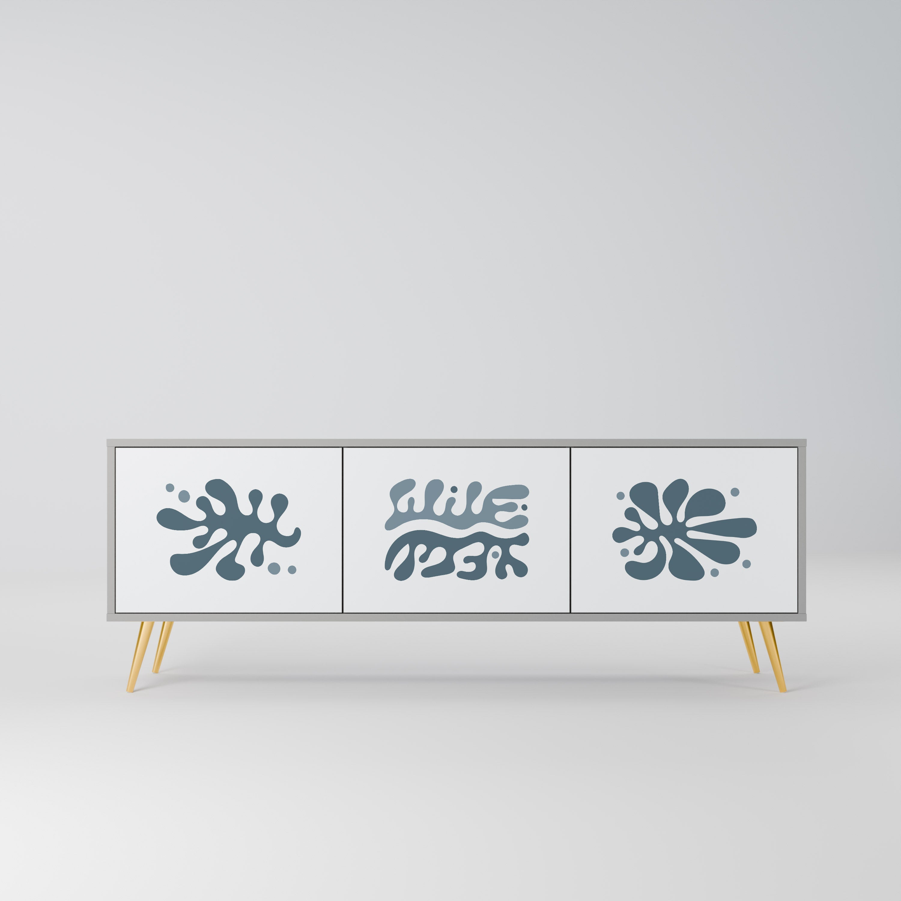 WONDERLAND VEGETATION Móvel de TV com 3 Portas em Acabamento Cinzento