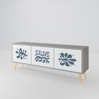 WONDERLAND VEGETATION 3-Door TV Stand in Grey Finish