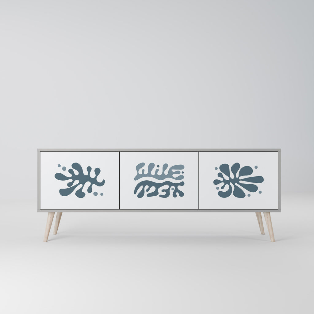 WONDERLAND VEGETATION 3-Door TV Stand in Grey Finish