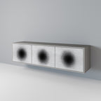 BLACK HOLE Móvel de TV com 3 Portas em Acabamento Cinzento