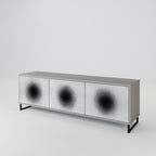 BLACK HOLE Móvel de TV com 3 Portas em Acabamento Cinzento