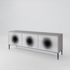 BLACK HOLE Móvel de TV com 3 Portas em Acabamento Cinzento