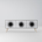 BLACK HOLE Móvel de TV com 3 Portas em Acabamento Cinzento