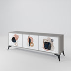COLORFUL SHAPES Móvel de TV com 3 Portas em Acabamento Cinzento