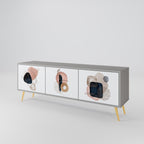 COLORFUL SHAPES Móvel de TV com 3 Portas em Acabamento Cinzento