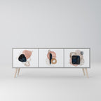 COLORFUL SHAPES Móvel de TV com 3 Portas em Acabamento Cinzento