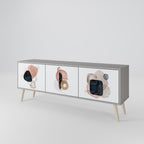 COLORFUL SHAPES Móvel de TV com 3 Portas em Acabamento Cinzento