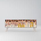 COLORFUL STRINGS Móvel de TV com 3 Portas em Acabamento Cinzento