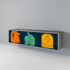 TOGETHER BUT SEPARATELY Móvel de TV com 3 Portas em Acabamento Cinzento