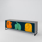 TOGETHER BUT SEPARATELY Móvel de TV com 3 Portas em Acabamento Cinzento