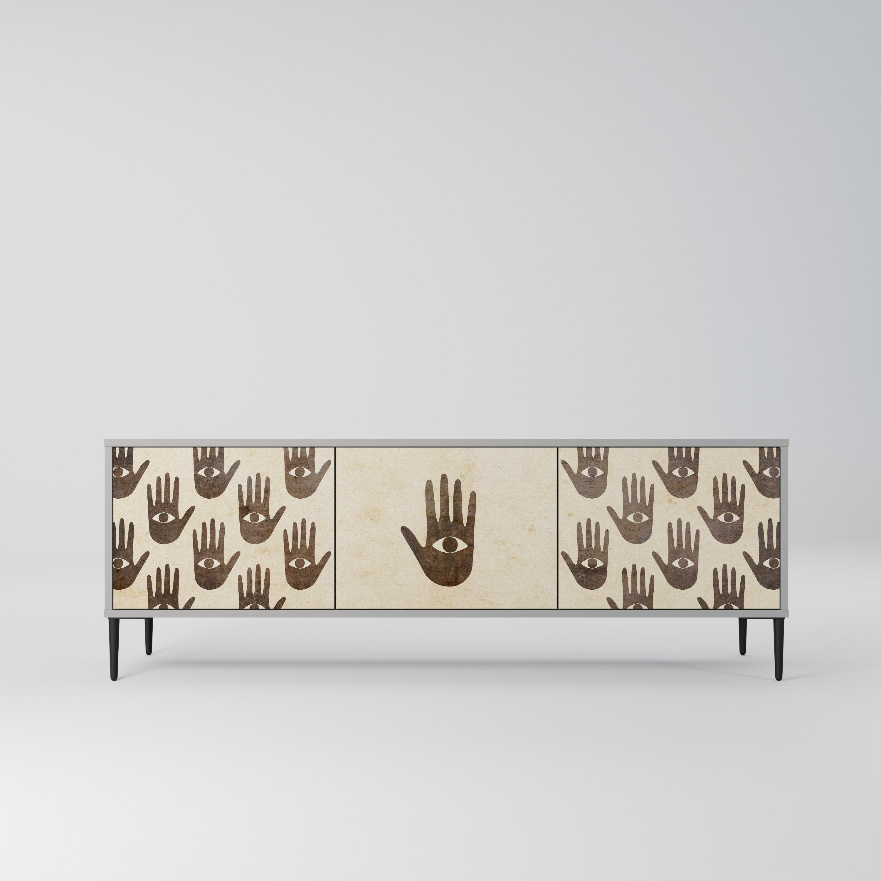 SEE MORE Móvel de TV com 3 Portas em Acabamento Cinzento