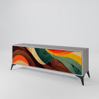 COLORFUL STRANDS Móvel de TV com 3 Portas em Acabamento Cinzento