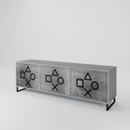 GAMER CHOICE Móvel de TV com 3 Portas em Acabamento Cinzento