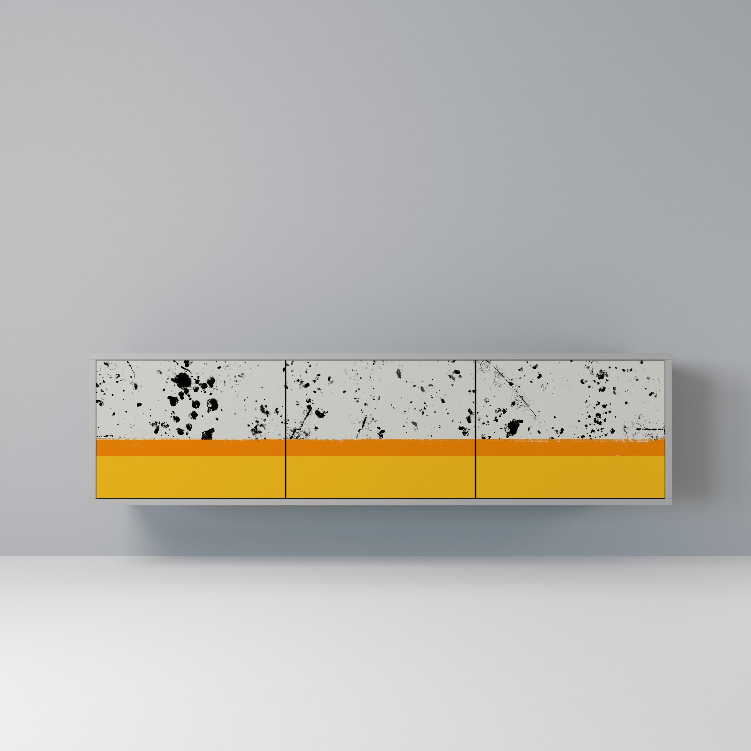 DYED BY ORANGE Móvel de TV com 3 Portas em Acabamento Cinzento