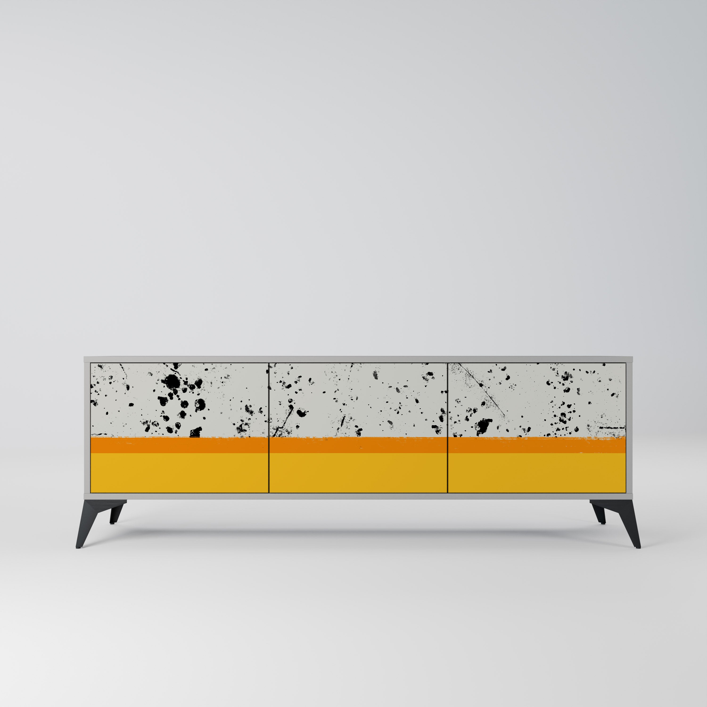 DYED BY ORANGE Móvel de TV com 3 Portas em Acabamento Cinzento