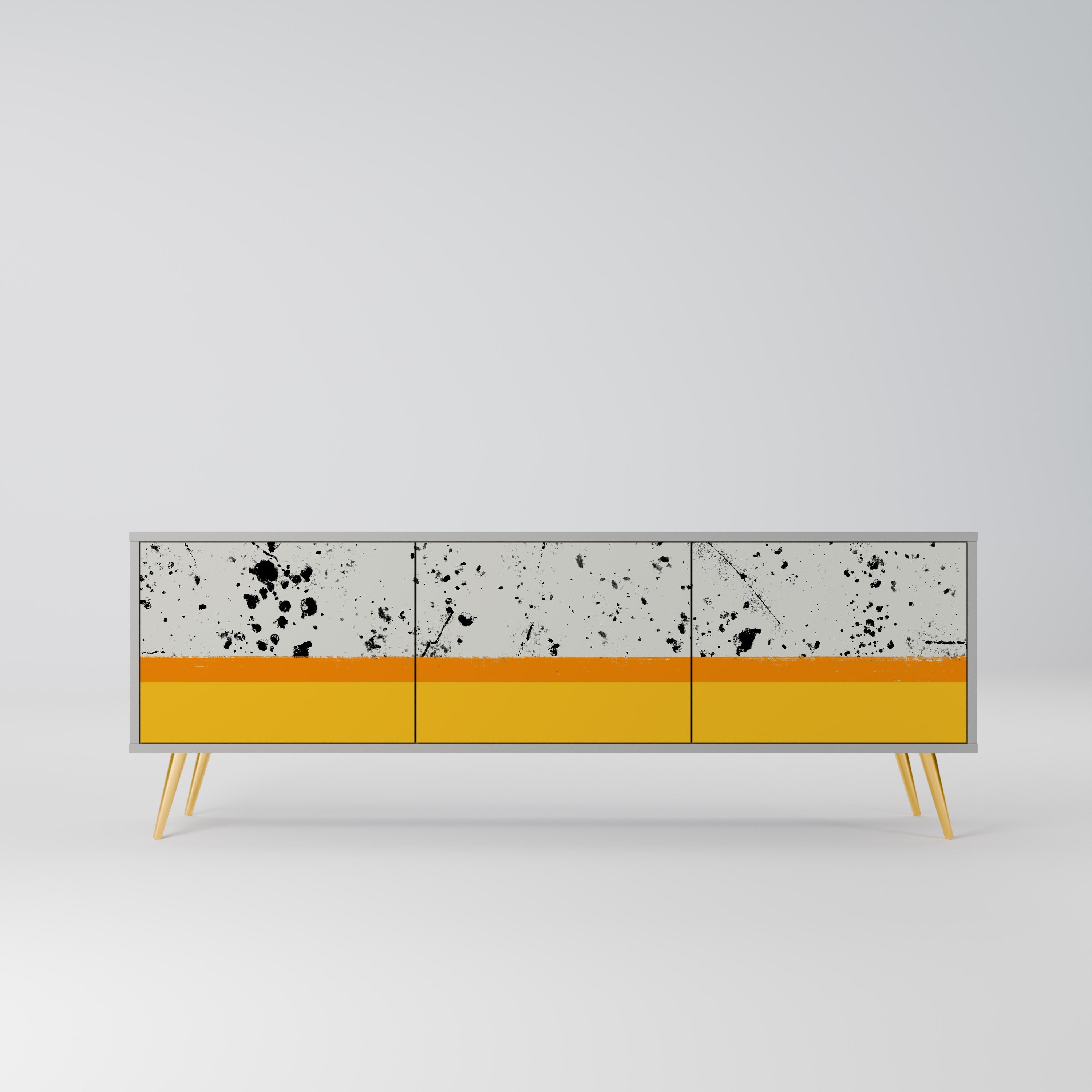 DYED BY ORANGE Móvel de TV com 3 Portas em Acabamento Cinzento