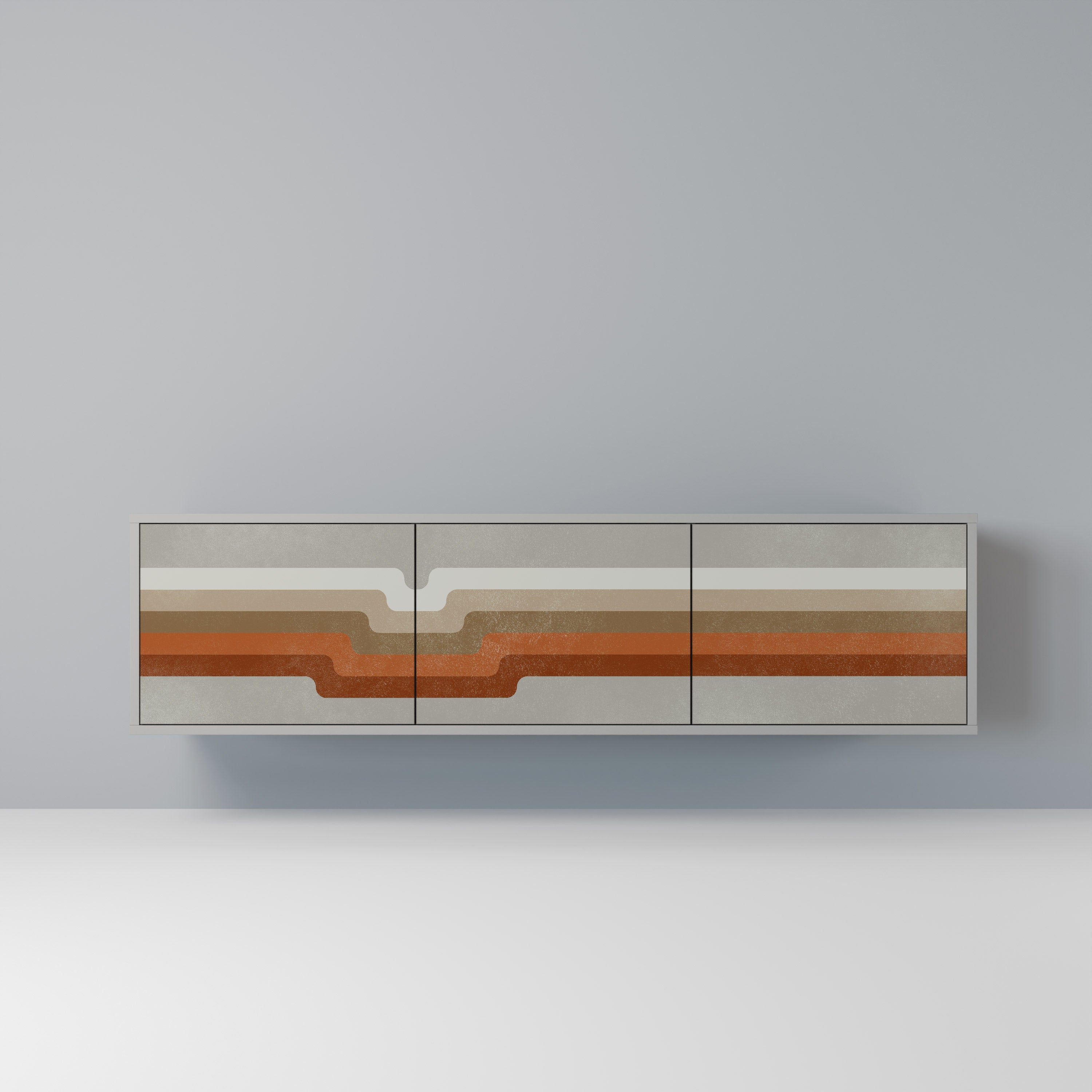 PECULIAR TRAIL Móvel de TV com 3 Portas em Acabamento Cinzento