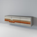 PECULIAR TRAIL Móvel de TV com 3 Portas em Acabamento Cinzento