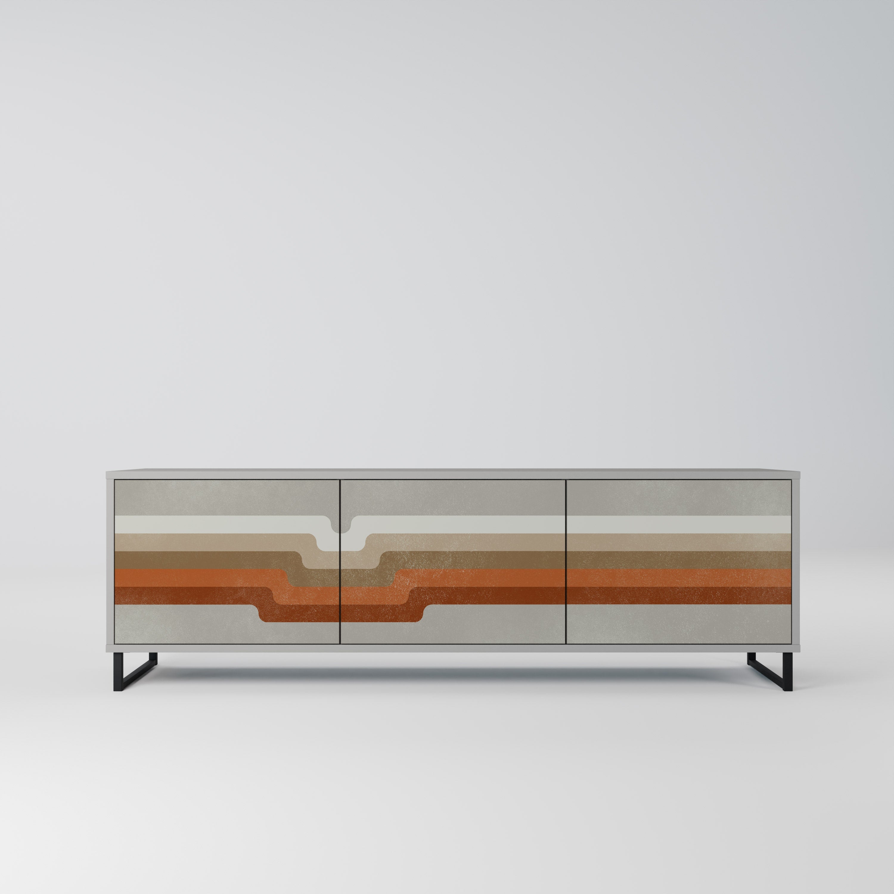 PECULIAR TRAIL Móvel de TV com 3 Portas em Acabamento Cinzento