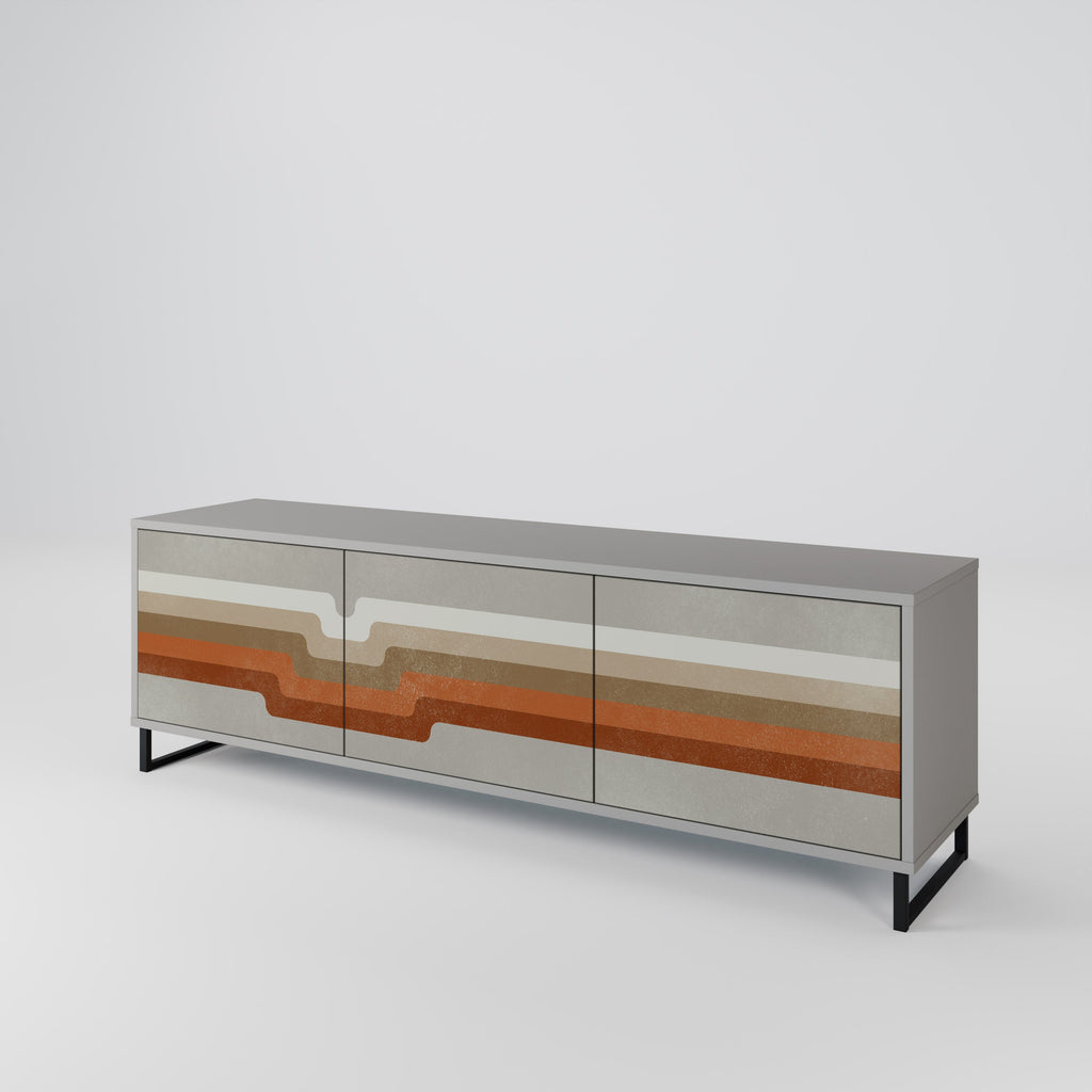 PECULIAR TRAIL Móvel de TV com 3 Portas em Acabamento Cinzento