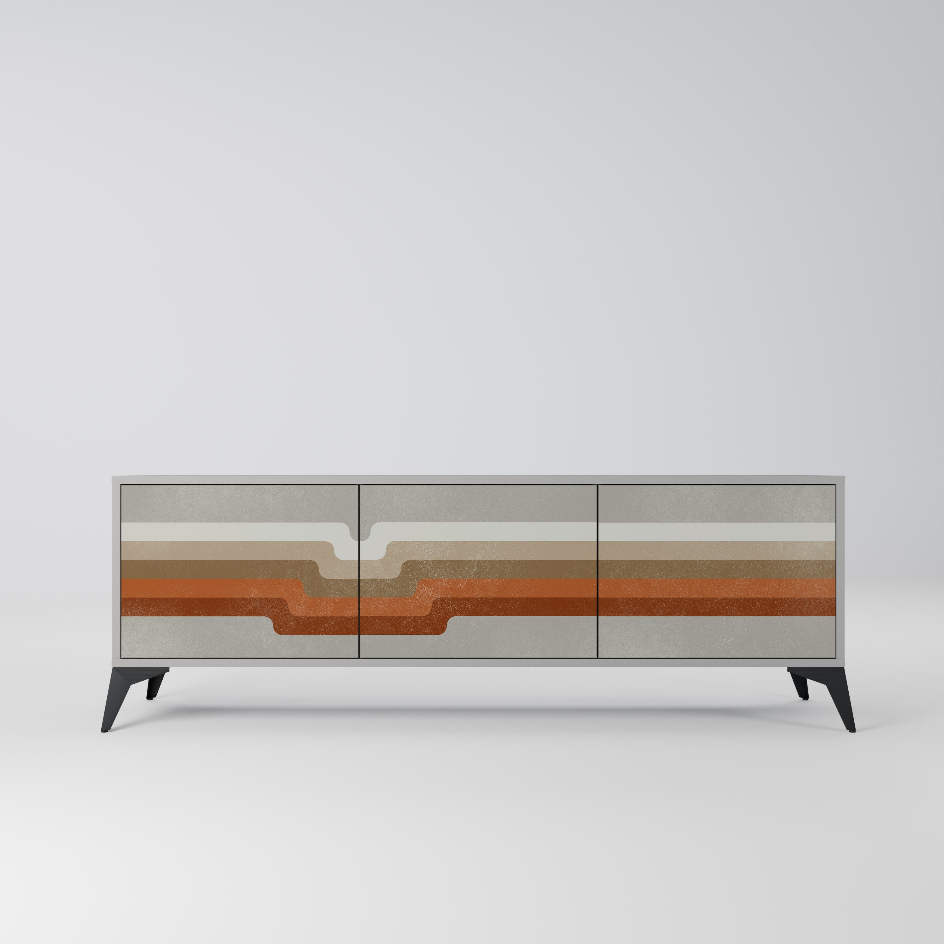 PECULIAR TRAIL Móvel de TV com 3 Portas em Acabamento Cinzento