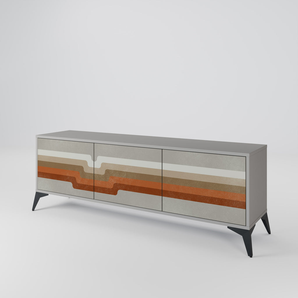 PECULIAR TRAIL Móvel de TV com 3 Portas em Acabamento Cinzento