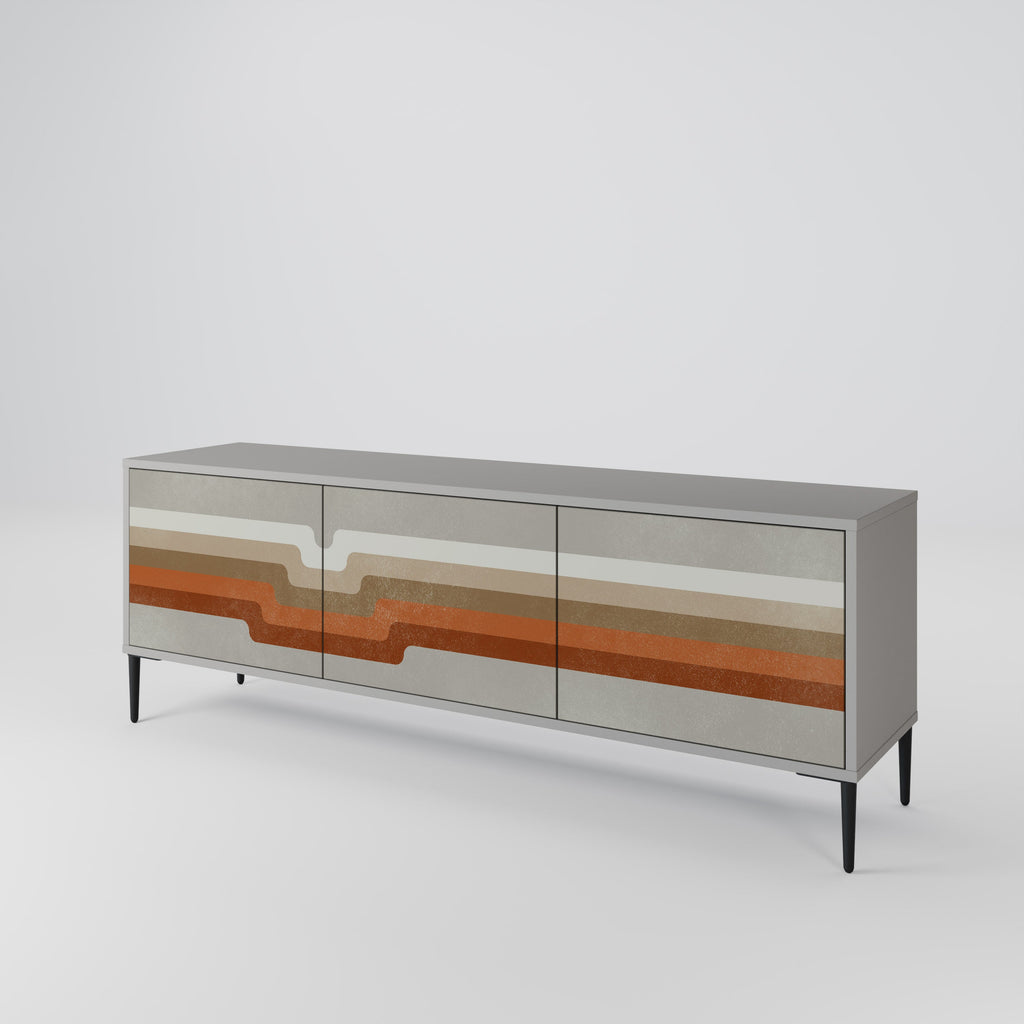 PECULIAR TRAIL Móvel de TV com 3 Portas em Acabamento Cinzento