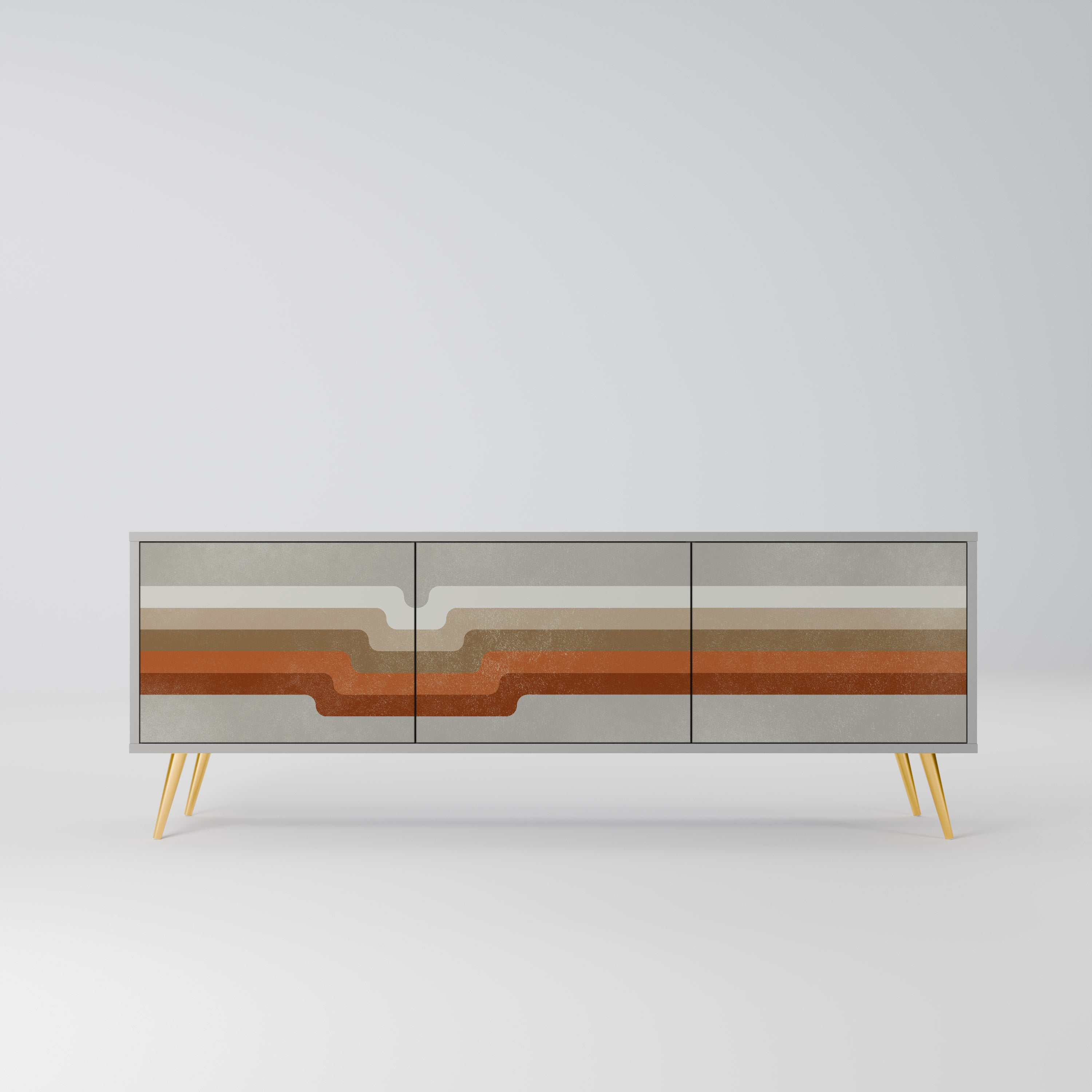 PECULIAR TRAIL Móvel de TV com 3 Portas em Acabamento Cinzento