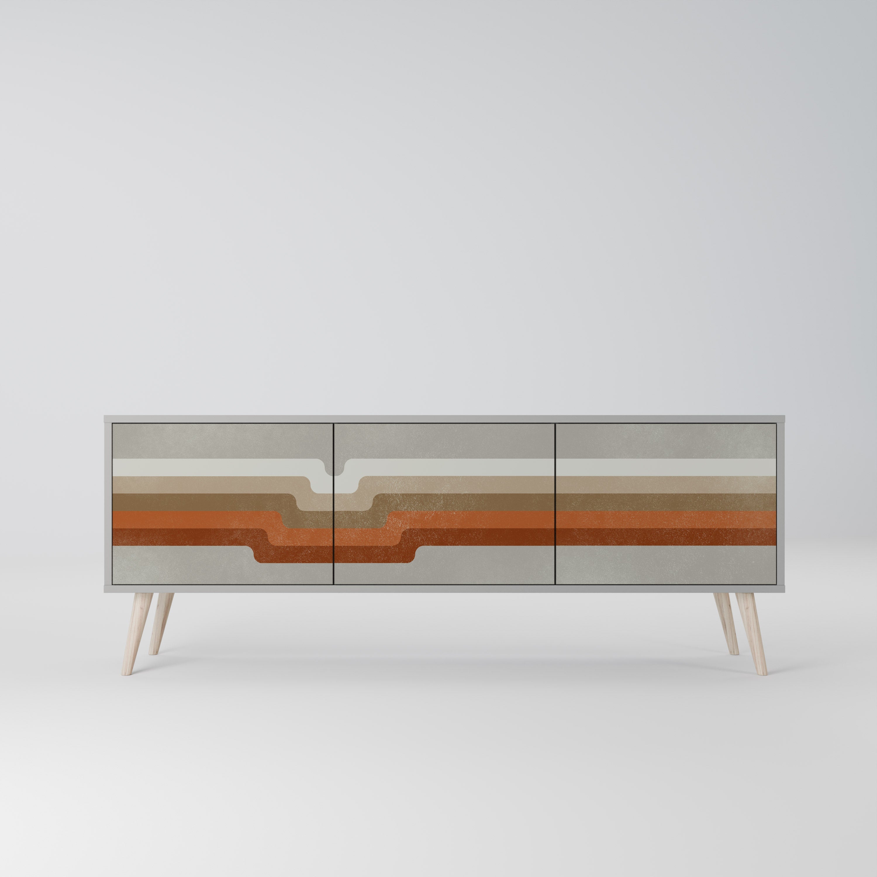 PECULIAR TRAIL Móvel de TV com 3 Portas em Acabamento Cinzento